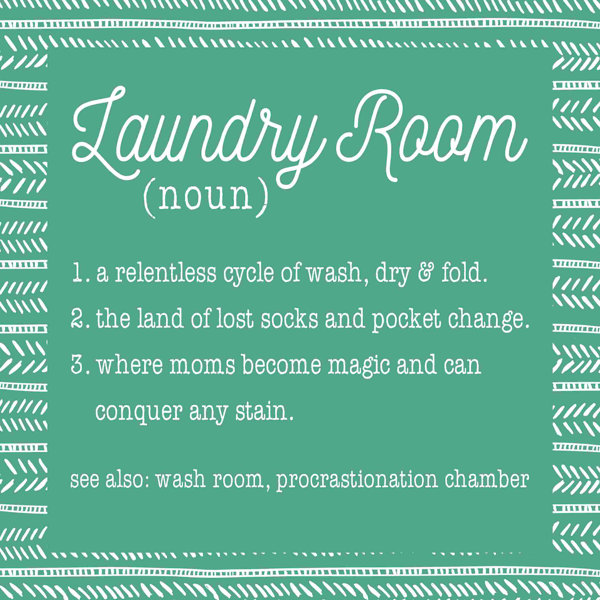 Trinx Laundry Room Definition Green Long Wrapped Canvas Textual Art Wayfair